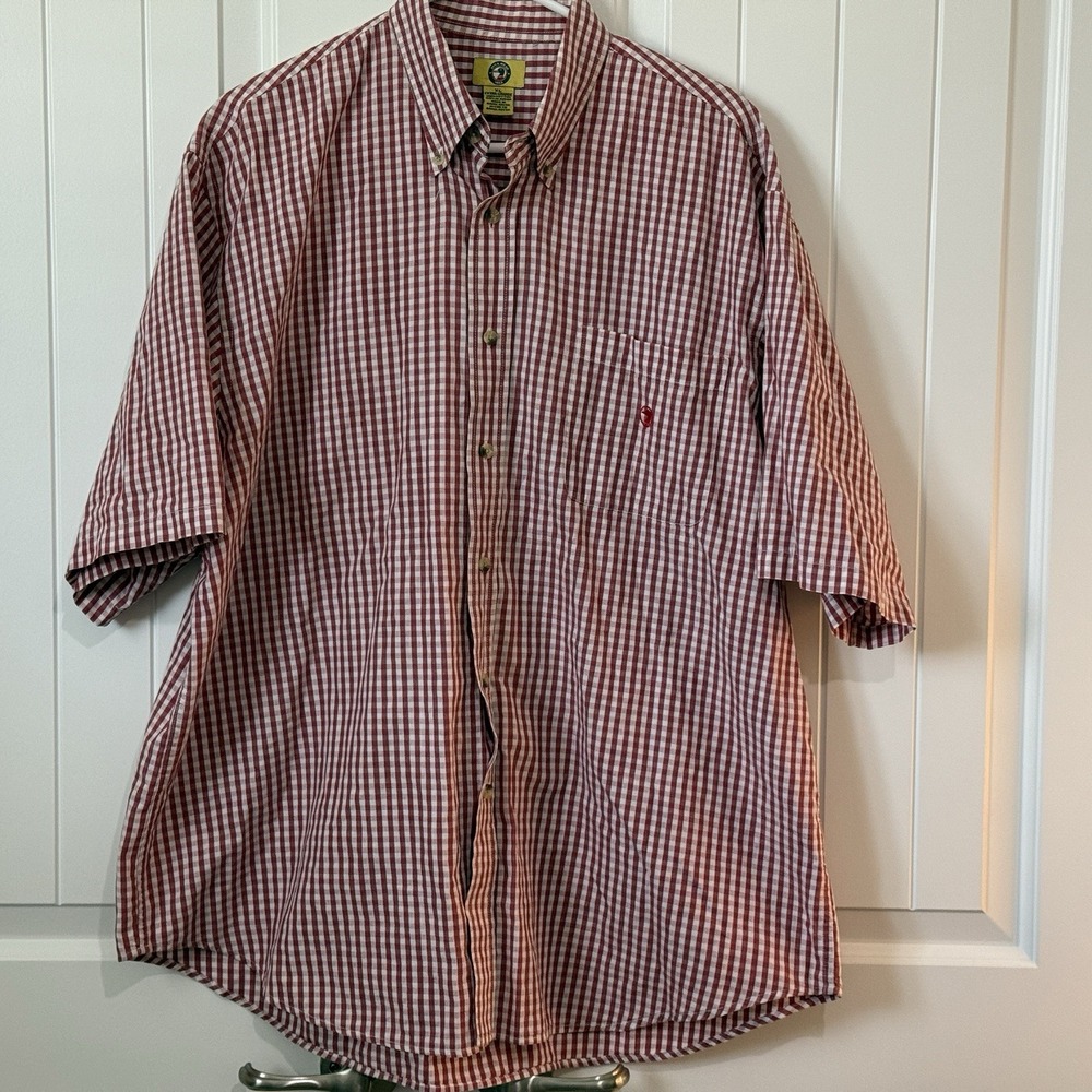 Vintage Duck Head Shirt Mens XL Red Plaid Button Down Cotton Pocket Classic 90's
